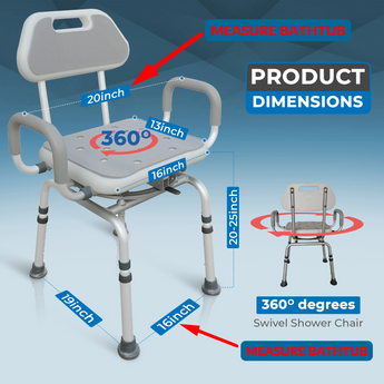 InnoEdge Medical Premium Bathroom 360 SWIVEL Shower Chair Bath Bench Seat - USED-BOX DAMAGE ONLY