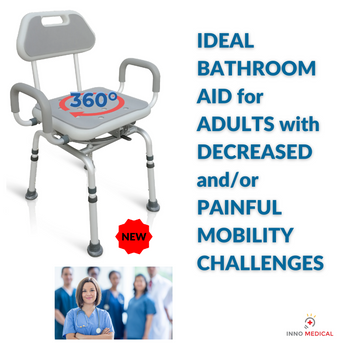 Inno Medical Premium Bathroom 360 SWIVEL Shower Chair Bath Bench Seat - USED