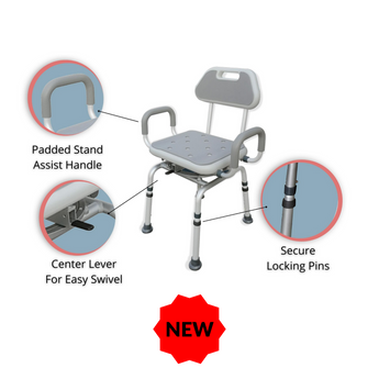 InnoEdge Medical Premium Bathroom 360 SWIVEL Shower Chair Bath Bench Seat - USED-BOX DAMAGE ONLY