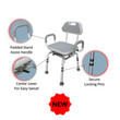 InnoEdge Medical Swivel Shower Chair - 360° Rotating, Adjustable, Padded, Aluminum, Mobility 300 lbs