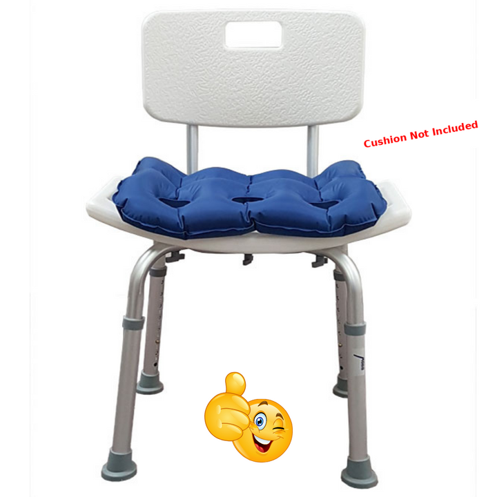 J-M SUPPLIES - MOBB Healthcare Bath Chair with Backrest, Lightweight Aluminum, Adjustable, Mobility, 300 lbs, White - MHBB