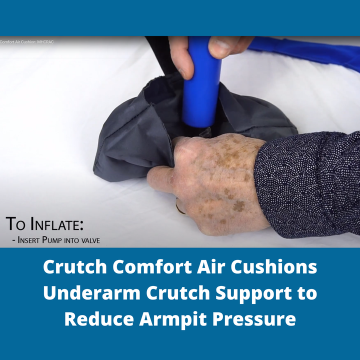 J-M SUPPLIES - MOBB Healthcare Crutch Comfort Air Cushions, Gray - Alleviates Armpit Pressure, 300 lbs Support - MHCRAC