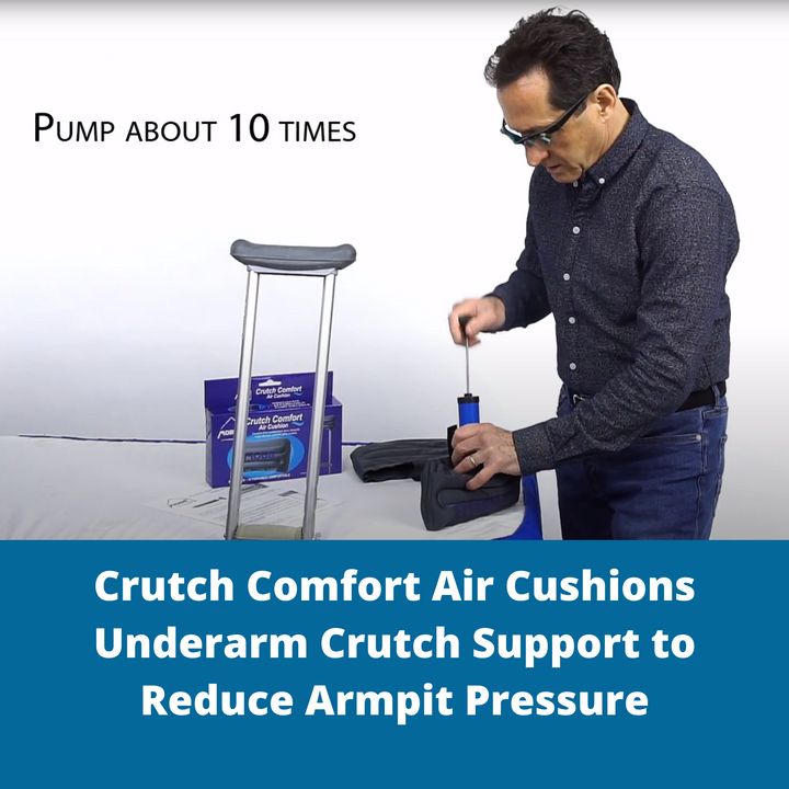 J-M SUPPLIES - MOBB Healthcare Crutch Comfort Air Cushions, Gray - Alleviates Armpit Pressure, 300 lbs Support - MHCRAC