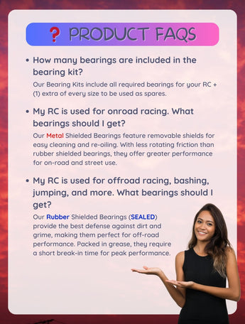 J-M SUPPLIES RC Parts Store - RCScrewZ Metal Shielded Bearing Kit xra096b for XRAY XT4 2023 4wd 1/10th #360202 RC Car | UPG