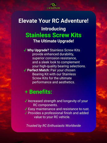 J-M SUPPLIES - RCScrewZ Rubber Shielded Bearing Kit dhk006r for DHK Hobby Hunter / BL RC Car | SET - 