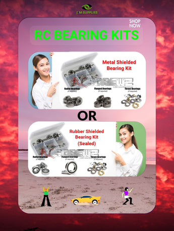 Representative image of an RCScrewZ rubber-sealed bearing kit for Team Corally SSX-823 Onroad (#C00133); exact bearing sizes and quantities vary by RC model.