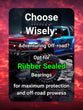 Infographic: 'Choose Wisely for Off-Road Adventuring' – Recommends Rubber Sealed Bearings for maximum protection and enhanced off-road performance in RC vehicles - tra101b