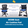 MOBB Healthcare Inflatable Seat Air Cushion Pad - Ideal for Office/Wheelchairs/Travel,  300 lbs Blue