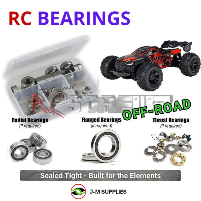 RCScrewZ Rubber Shielded Bearing Kit ara067r for ARRMA Mini Kraton 3S BLX 1/16 Electric 4WD Brushless Speed Monster Truck (ARA2508, ARA2508T1, ARA2508S, ARA2508ST1, ARA2508ST2, ARA2508ST3) | SET