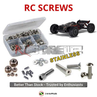 Representative image of an RCScrewZ stainless steel screw kit for ARRMA Talion 6S EXB 1/7 4WD Speed Truggy (ARA7707V6); exact kit contents vary by RC model.