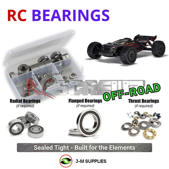 RCScrewZ Rubber Shielded Bearing Kit ara072r for ARRMA Talion 6S EXB 1/7 Electric 4WD Brushless Speed Truggy RTR (ARA7707V6, 7707V6) | SET