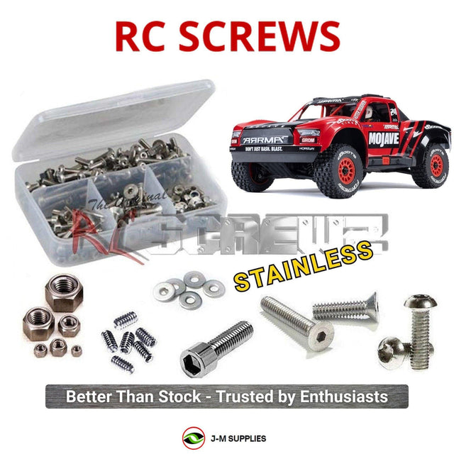 RCScrewZ Stainless Steel Screw Kit ara073 for ARRMA Mojave Grom MEGA 380 1/16 Electric 4WD Brushed Desert Truck RTR (ARA2104, 2104) | SET