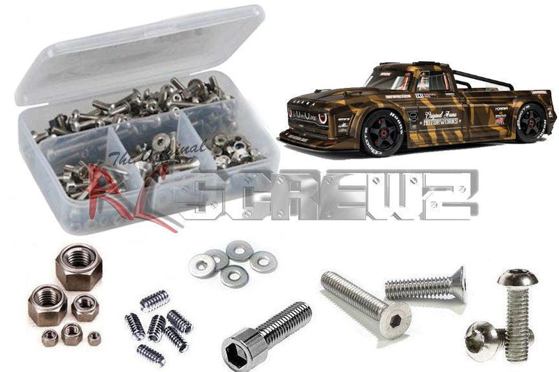 RCScrewZ Stainless Steel Screw Kit ara020 for ARRMA Infraction 6S BLX 1/7 Electric 4WD Brushless All-Road Street Bash Truck (ARA109001, 109001) | SET