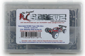 J-M SUPPLIES - RCScrewZ Stainless Screw Kit asc118 for Associated RC8B4 Team 1/8th Nitro (#80945) | UPG - 
