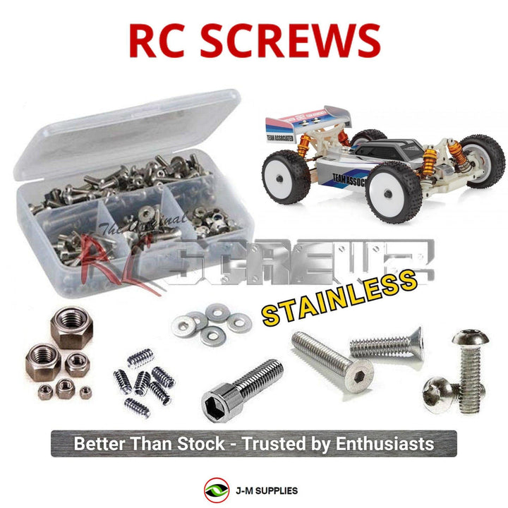Representative image of an RCScrewZ stainless steel screw kit for Team Associated Reflex 14B 1/14 4WD Buggy (20193, ASC20193); exact kit contents vary by RC model.