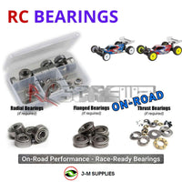 Representative image of an RCScrewZ metal-shielded bearing kit for Team Associated RC10B7.1/B7.1D 1/10 2WD Buggy (90046, 90047); exact bearing sizes and quantities vary by RC model.