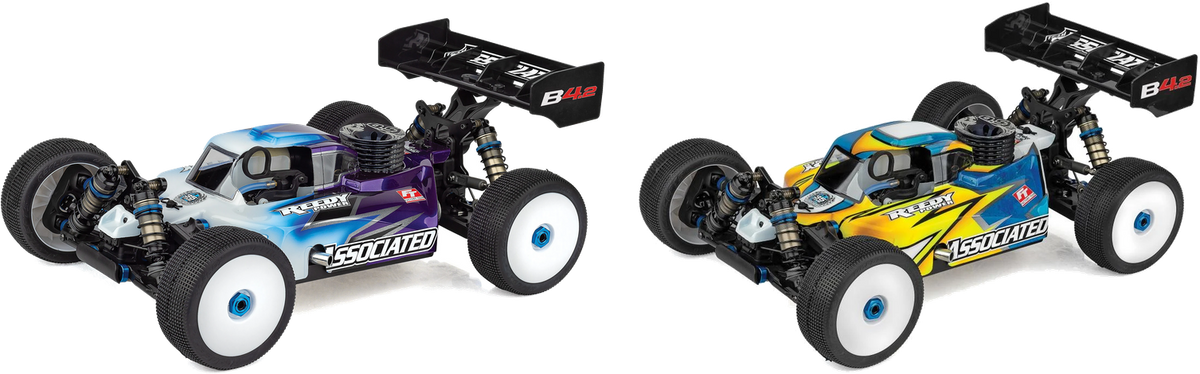 Team Associated RC8B4.2 Team 80954 and Euro Edition 80956 side by side
