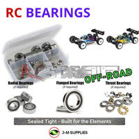 Representative image of an RCScrewZ rubber-sealed bearing kit for Associated RC8B4.2 Team 1/8 Nitro 4WD Buggy (80954, 80956); exact bearing sizes and quantities vary by RC model.
