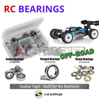 Representative image of an RCScrewZ rubber-sealed bearing kit for Associated RC8B4.2e Team 1/8 Electric 4WD Buggy (80955); exact bearing sizes and quantities vary by RC model.