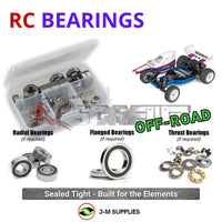 Representative image of an RCScrewZ rubber-sealed bearing kit for Team Associated RC10 FT Blue 1/10 2WD Buggy (6058); exact bearing sizes and quantities vary by RC model.