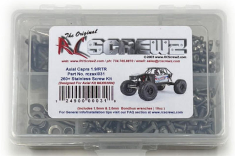 RCScrewZ Stainless Steel Screw Kit axi031 for Axial Racing Capra 1.9 Unlimited Trail Buggy Kit/RTR 1/10 Electric 4WD Rock Crawler (#AXI03004) | SET