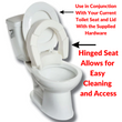 MOBB Healthcare Elongated Raised Toilet Seat - 2-inch Hinged Design, 300 lbs Support, Crisp White