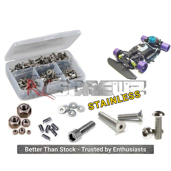 Representative image of an RCScrewZ stainless steel screw kit for CRC Maddog 1/8th Nitro Onroad; exact kit contents vary by RC model.