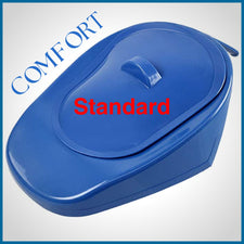 J-M SUPPLIES - InnoEdge Medical Comfort/Standard Compact Bed Pan - Autoclavable, Portable, 300 lbs Capacity, Blue - IN-BPC