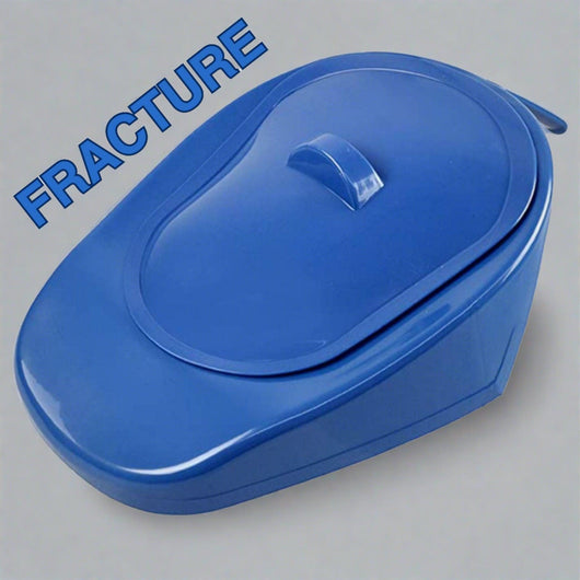 J-M SUPPLIES - InnoEdge Medical 'Fracture' Compact Bed Pan - Autoclavable Toilet Aid, Portable, 300lb Capacity Blue - IN-BP-FR
