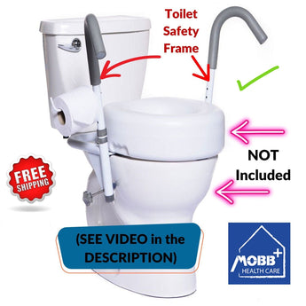 J-M SUPPLIES - MOBB Healthcare Ultimate Adjustable Toilet Safety Frame, 400lb, All Std Toilets, Universal Fit Steel - 