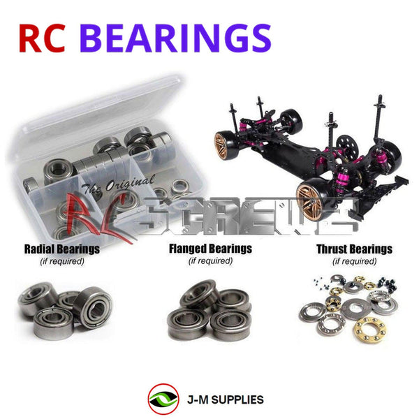 J-M SUPPLIES - RCScrewZ Metal Shielded Bearing Kit 3rac010b for 3 Racing Sakura D4 RWD 1/10 Drift RC Car | SET - 