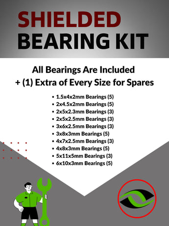 J-M SUPPLIES RC Parts Store - RCScrewZ Metal Shielded Bearing Kit alg033b for Align T-REX 450 Pro DFC / 450 Plus DFC 450-Class Electric RC Helicopter (#KX015087T / #RH45E01XT) | RCX