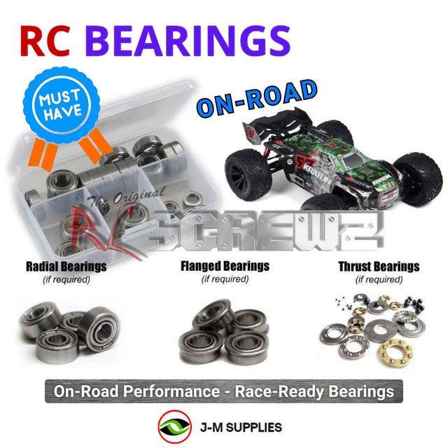 RCScrewZ Metal Shielded Bearing Kit ara027b for ARRMA Kraton 6S BLX V2 1/8 Electric 4WD Brushless Speed Monster Truck (ARA106015, ARA106018, 106015, 106018) | SET