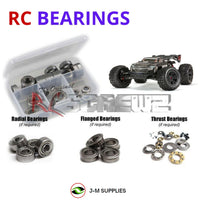 Representative image of an RCScrewZ metal-shielded bearing kit for ARRMA KRATON 6S EXB 1/8 Electric 4WD MT (ARA106053); exact bearing sizes and quantities vary by RC model.
