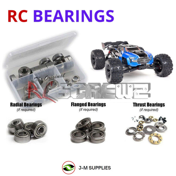 J-M SUPPLIES RC Parts Store - RCScrewZ Metal Shielded Bearing Kit ara038b for ARRMA Kraton 6S BLX V5 1/8 Electric 4WD Brushless Speed Monster Truck (ARA8608V5, 8608V5) | SET