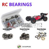 Representative image of an RCScrewZ metal-shielded bearing kit for ARRMA TYPHON 3S BLX V3 1/8 Electric 4WD Buggy (ARA4306V3); exact bearing sizes and quantities vary by RC model.