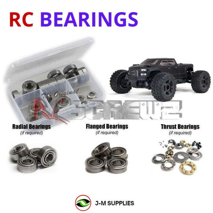 Representative image of an RCScrewZ metal-shielded bearing kit for ARRMA BIG ROCK 3S BLX 1/10 Electric 4WD MT (ARA4312V3); exact bearing sizes and quantities vary by RC model.