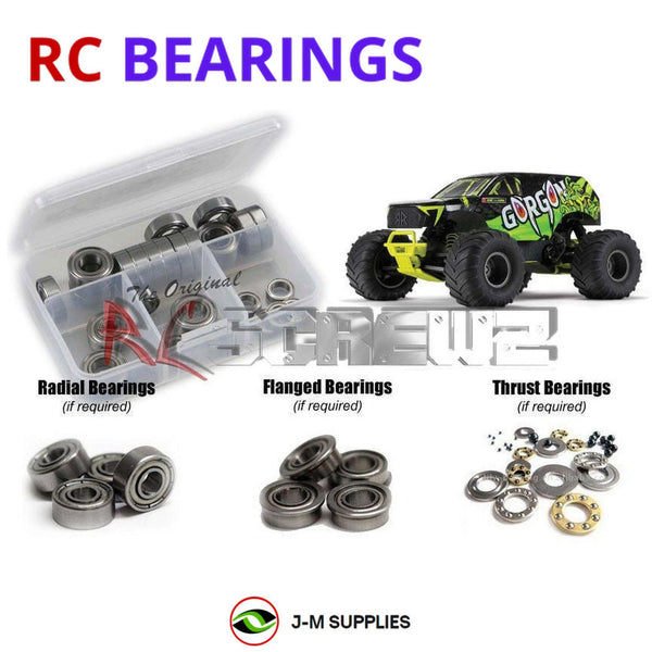 J-M SUPPLIES RC Parts Store - RCScrewZ Metal Shielded Bearing Kit ara051b for ARRMA Gorgon MEGA 550 1/10 Electric 2WD Brushed Monster Truck RTR (ARA3230, 3230) | SET