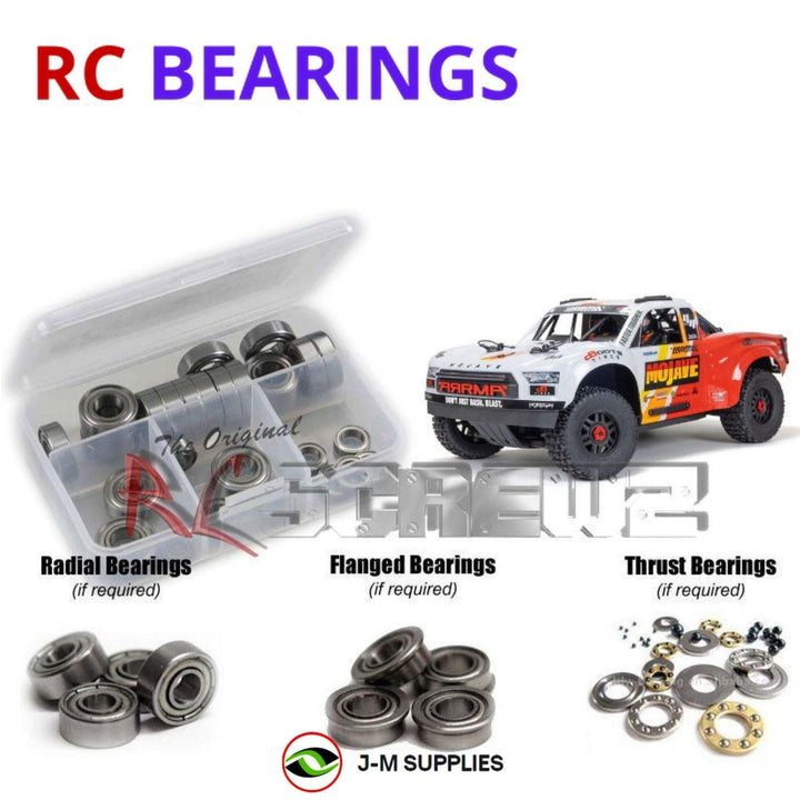 Representative image of an RCScrewZ metal-shielded bearing kit for ARRMA MOJAVE 4S BLX 1/8 4WD Desert Truck (ARA4404); exact bearing sizes and quantities vary by RC model.