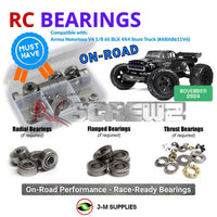Representative image of an RCScrewZ metal-shielded bearing kit for ARRMA NOTORIOUS 6S BLX V6 1/8 4WD Stunt Truck (ARA8611V6); exact bearing sizes and quantities vary by RC model.