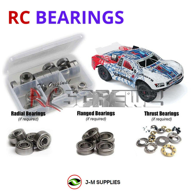 RCScrewZ Metal Shielded Bearing Kit arrm010b for ARRMA Senton 6S BLX 1/10 Electric 4WD Brushless Short Course Truck (AR106007, 106007) | SET