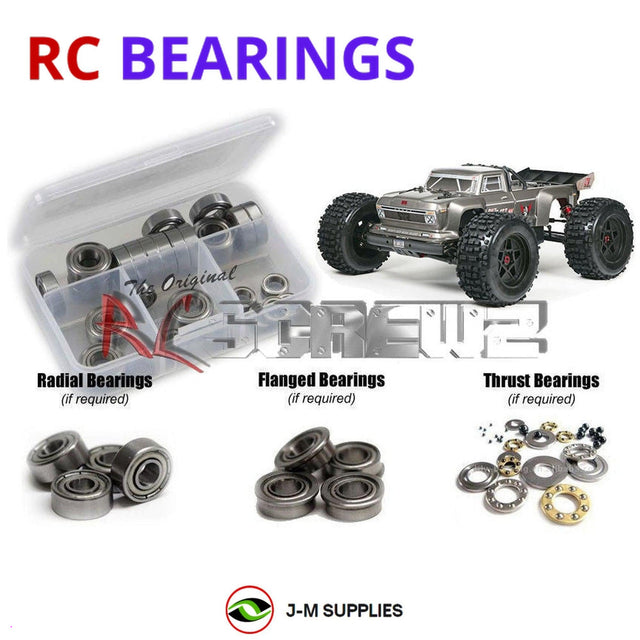 RCScrewZ Metal Shielded Bearing Kit arrm015b for ARRMA Outcast 6S BLX 1/8 Electric 4WD Brushless Stunt Truck (ARA106021, ARA106042, 106021, 106042) | SET