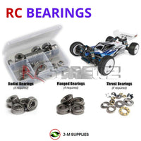 Representative image of an RCScrewZ metal-shielded bearing kit for Team Associated RC10B74.2 1/10 4WD Buggy (90036); exact bearing sizes and quantities vary by RC model.