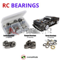 Representative image of an RCScrewZ metal-shielded bearing kit for Team Associated Apex2 Hoonicorn 1/10 4WD (30124, ASC30124); exact bearing sizes and quantities vary by RC model.