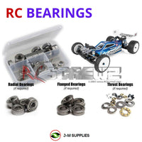 Representative image of an RCScrewZ metal-shielded bearing kit for Team Associated RC10B7 Team 1/10 2WD Buggy (90041); exact bearing sizes and quantities vary by RC model.