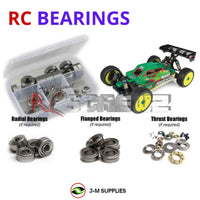 Representative image of an RCScrewZ metal-shielded bearing kit for Team Associated RC8B4.1e 1/8 Electric 4WD Buggy (80950); exact bearing sizes and quantities vary by RC model.