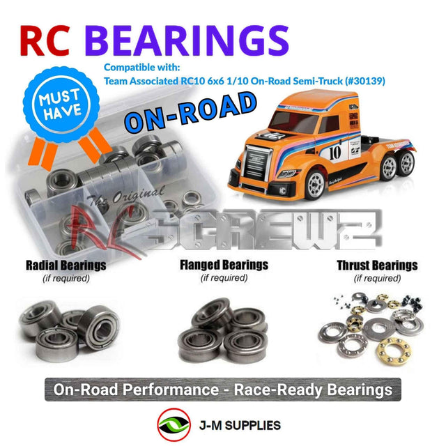 RCScrewZ Metal Shielded Bearing Kit asc148b for Team Associated RC10 American Custom SemiTruck 6x6 Kit 1/10 Electric On-Road Semi-Truck (#30139) | SET