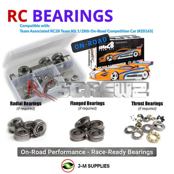 J-M SUPPLIES RC Parts Store - RCScrewZ Metal Shielded Bearing Kit asc166b for Team Associated RC28 Team Kit 1/28 Electric 2WD On-Road Micro Car (#20165, #ASC20165) | UPG