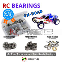 Representative image of an RCScrewZ metal-shielded bearing kit for Team Associated RC10T3 T3 1/10 2WD Stadium Truck (7003, 7013); exact bearing sizes and quantities vary by RC model.