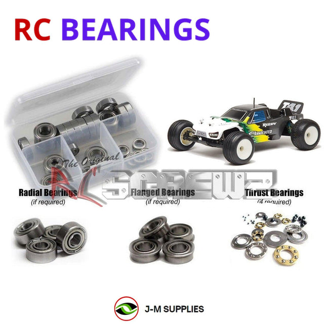 RCScrewZ Metal Shielded Bearing Kit ass015b for Team Associated RC10T4 / T4 / T4.1 / RTR 1/10 Electric 2WD Off-Road Stadium Truck (#7021, #7036) | SET